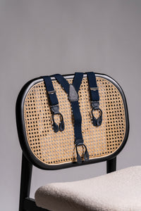 Tirantes Lisos Azul Marino con cuero - BUND