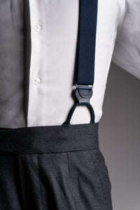 Tirantes Lisos Azul Marino con cuero - BUND