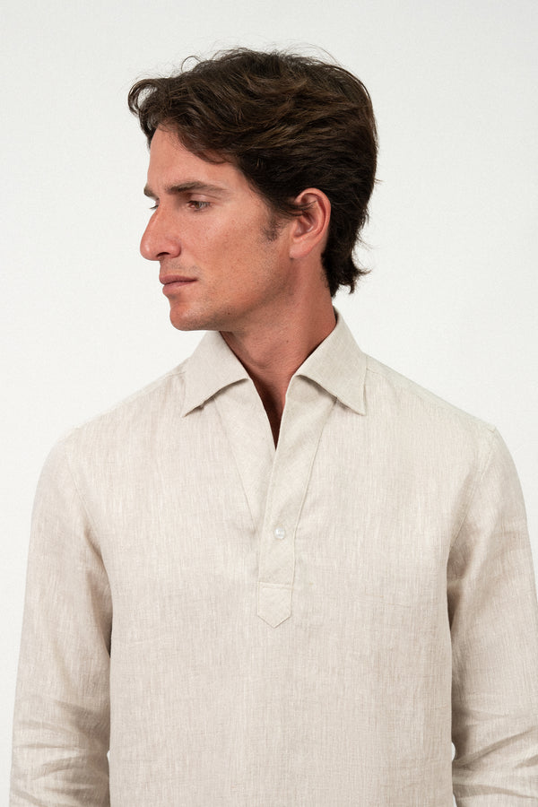 Camisa Lino Polera Sand