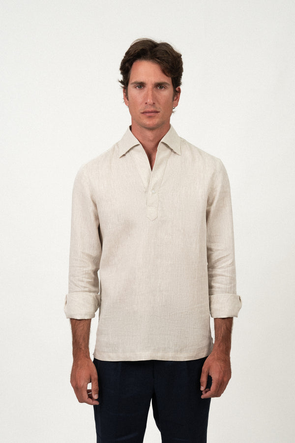 Camisa Lino Polera Sand