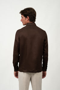 Linen Shirt Dark Brown T-shirt