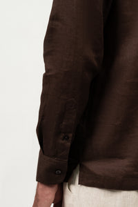 Linen Shirt Dark Brown T-shirt