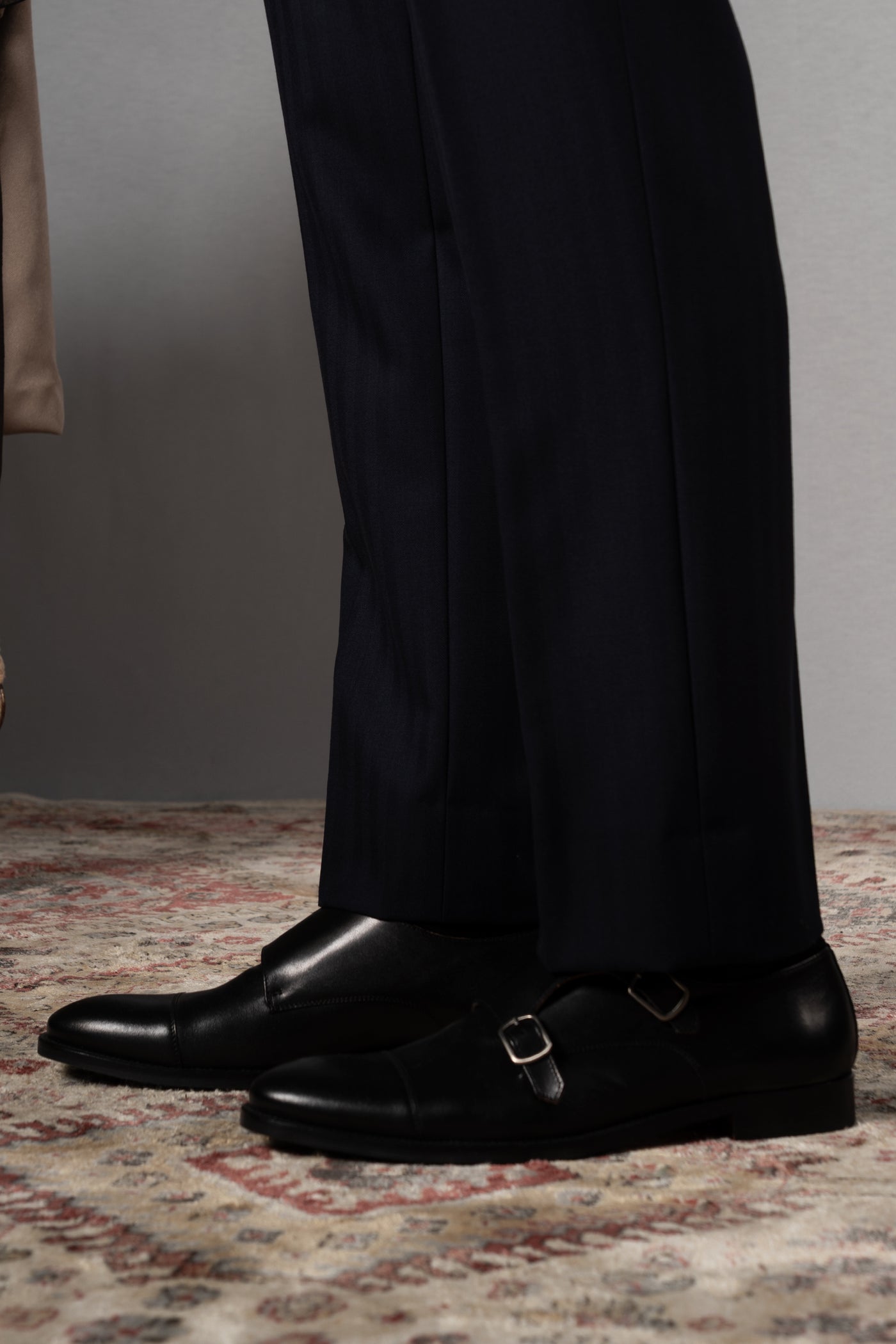 Herringbone Dark Navy Wool Double Breasted Suit - Traje a medida BUND