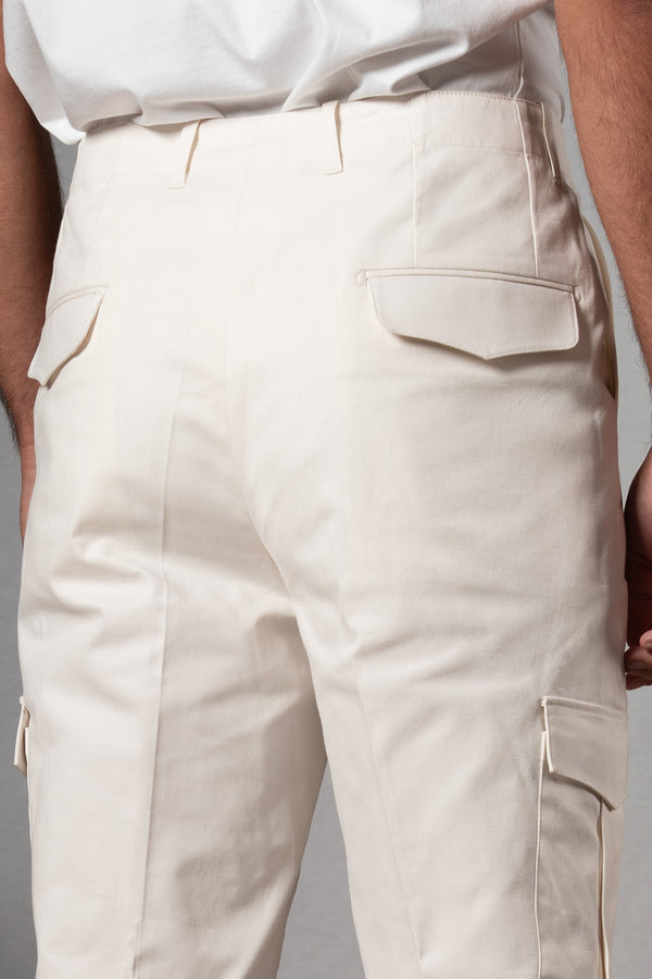 White Cotton Cargo Pants