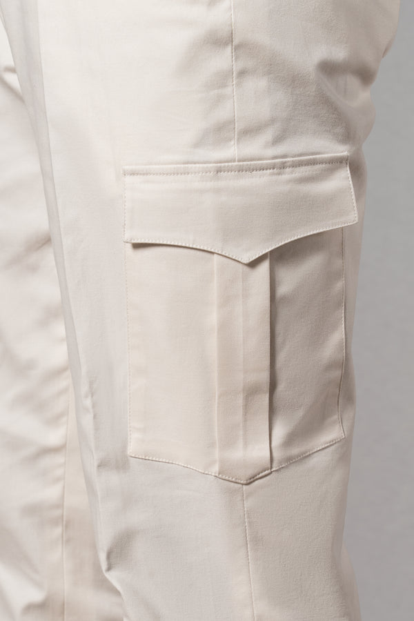 White Cotton Cargo Pants