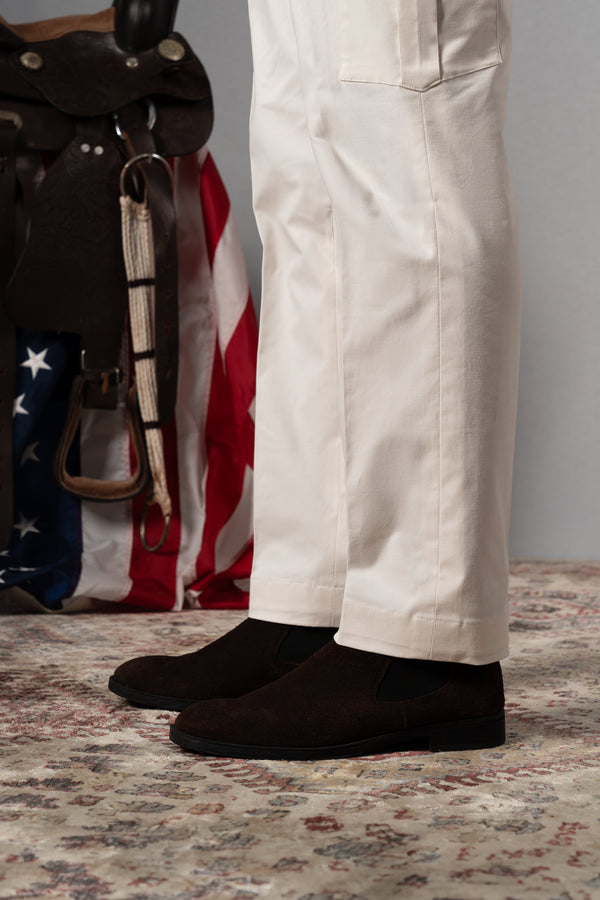 White Cotton Cargo Pants