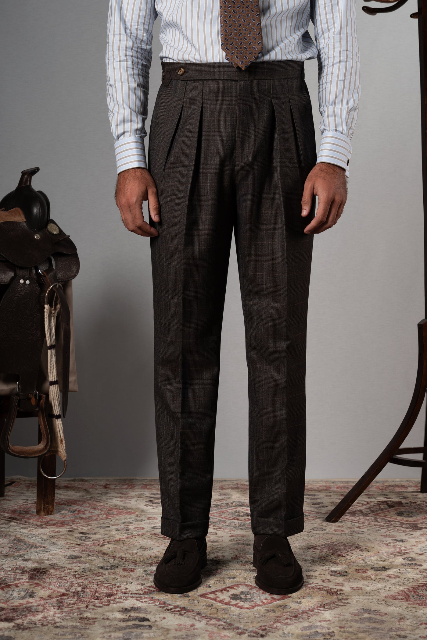 Wales Chocolate Brown Wool 3 Pieces Suit - Traje a medida BUND