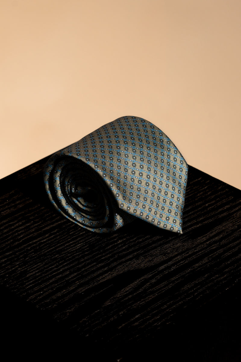 Corbata Pattern Olive de seda - BUND