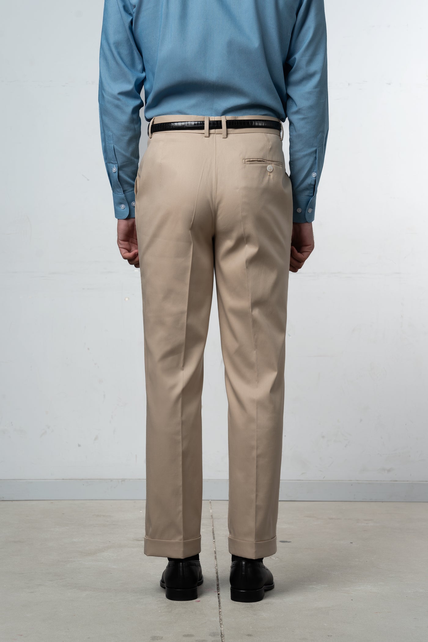 Plain Beige Casual Pants