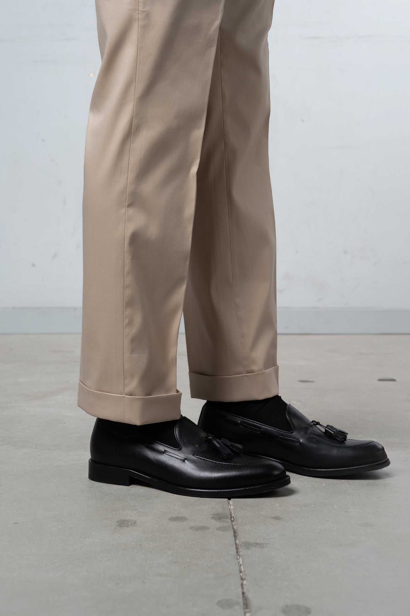 Plain Beige Casual Pants
