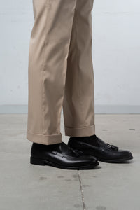 Plain Beige Casual Pants