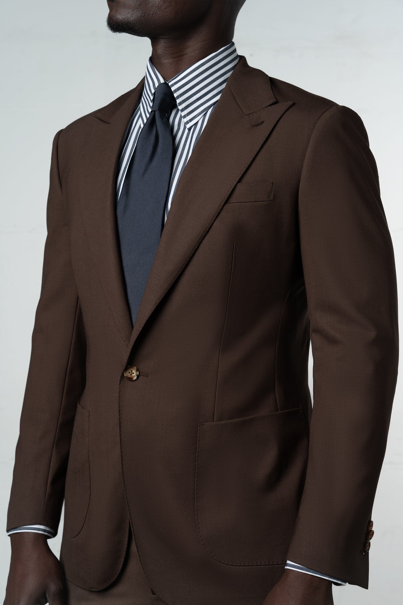 Plain Brown Chocolate Basket Suit - Traje a medida BUND