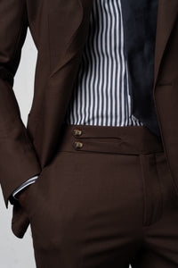 Plain Brown Chocolate Basket Suit - Traje a medida BUND