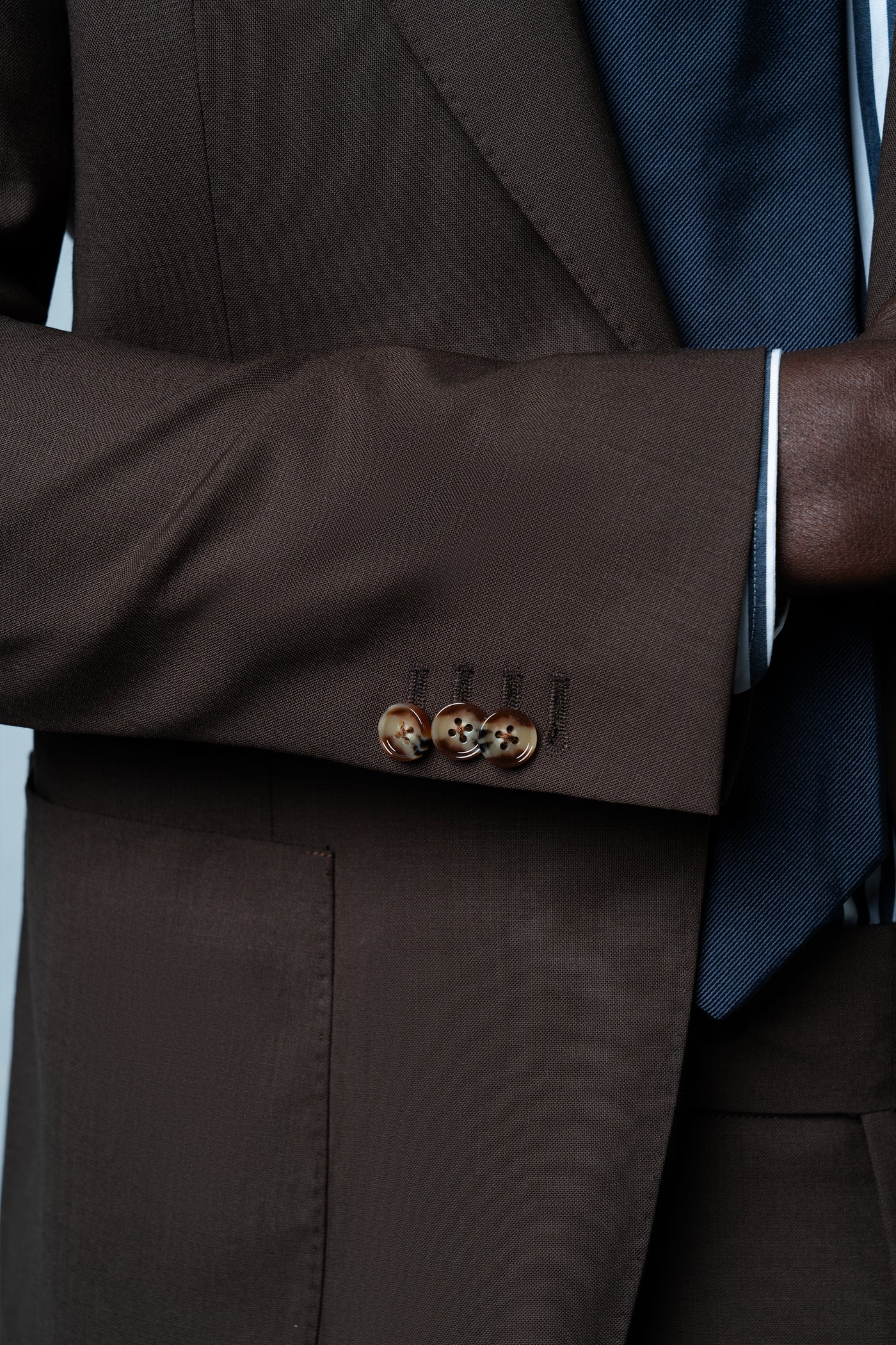 Plain Brown Chocolate Basket Suit - Traje a medida BUND