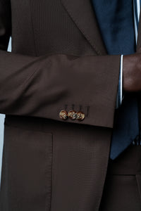 Plain Brown Chocolate Basket Suit - Traje a medida BUND