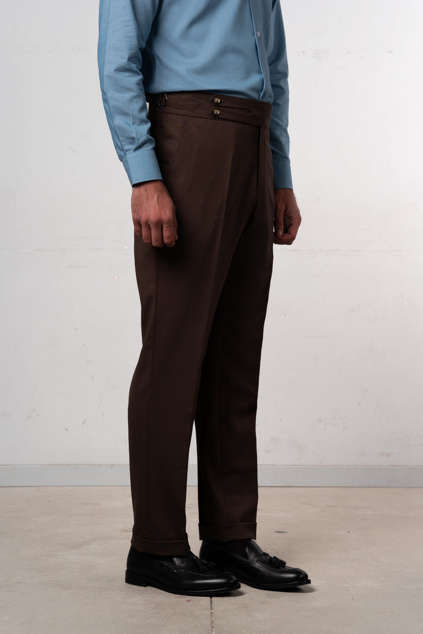 Plain Brown Chocolate Tailoring Pants