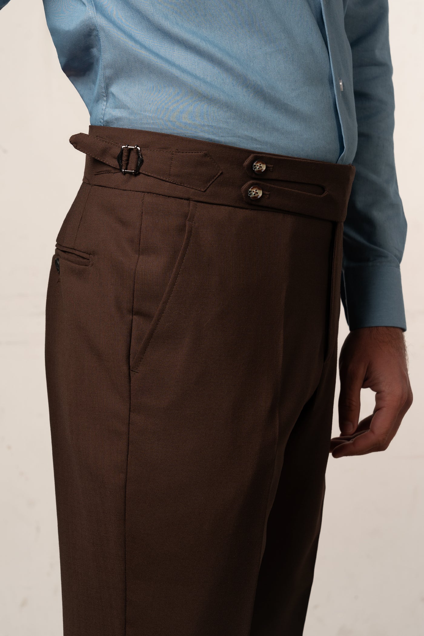 Plain Brown Chocolate Tailoring Pants