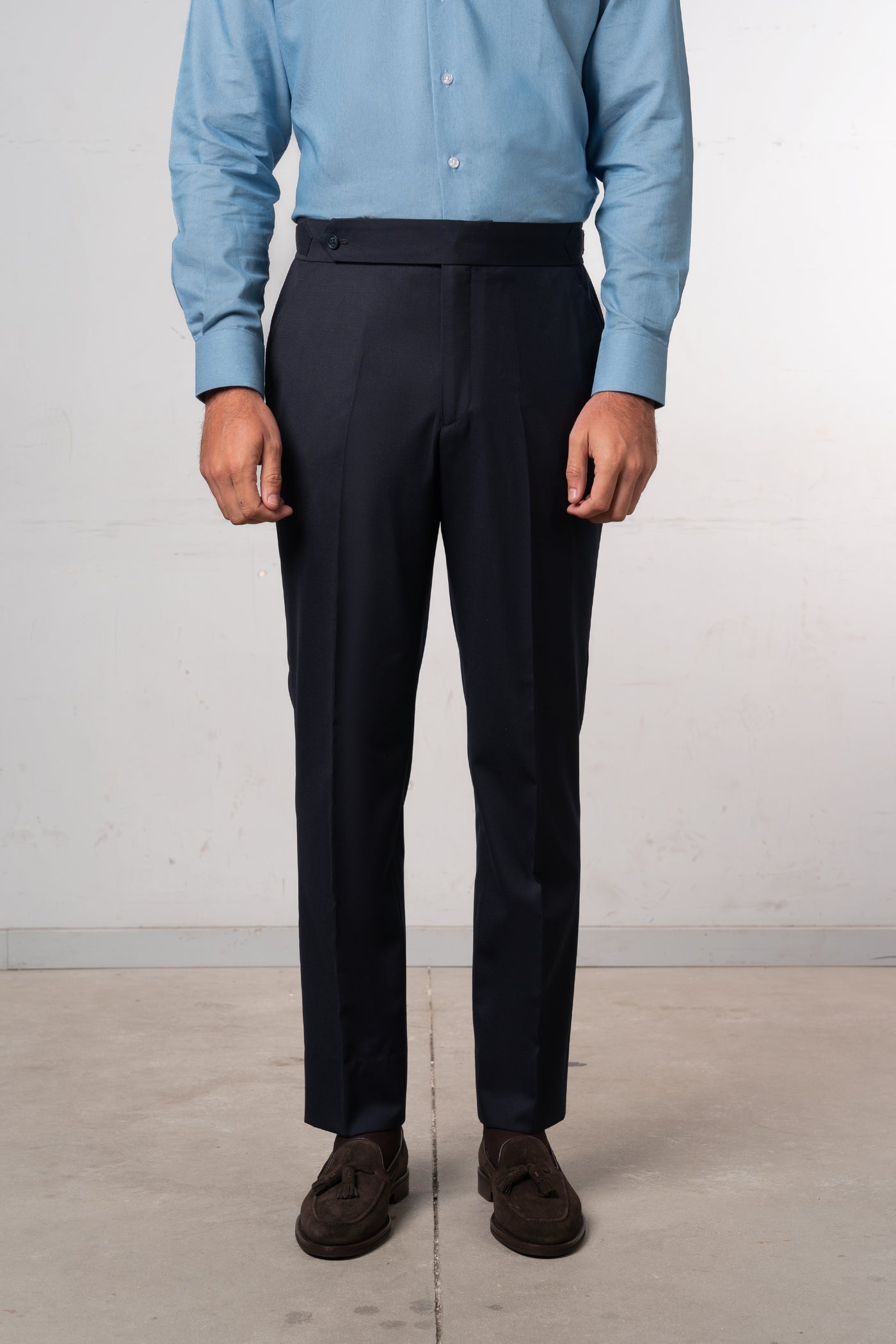 Plain Dark Navy Tailoring Pants
