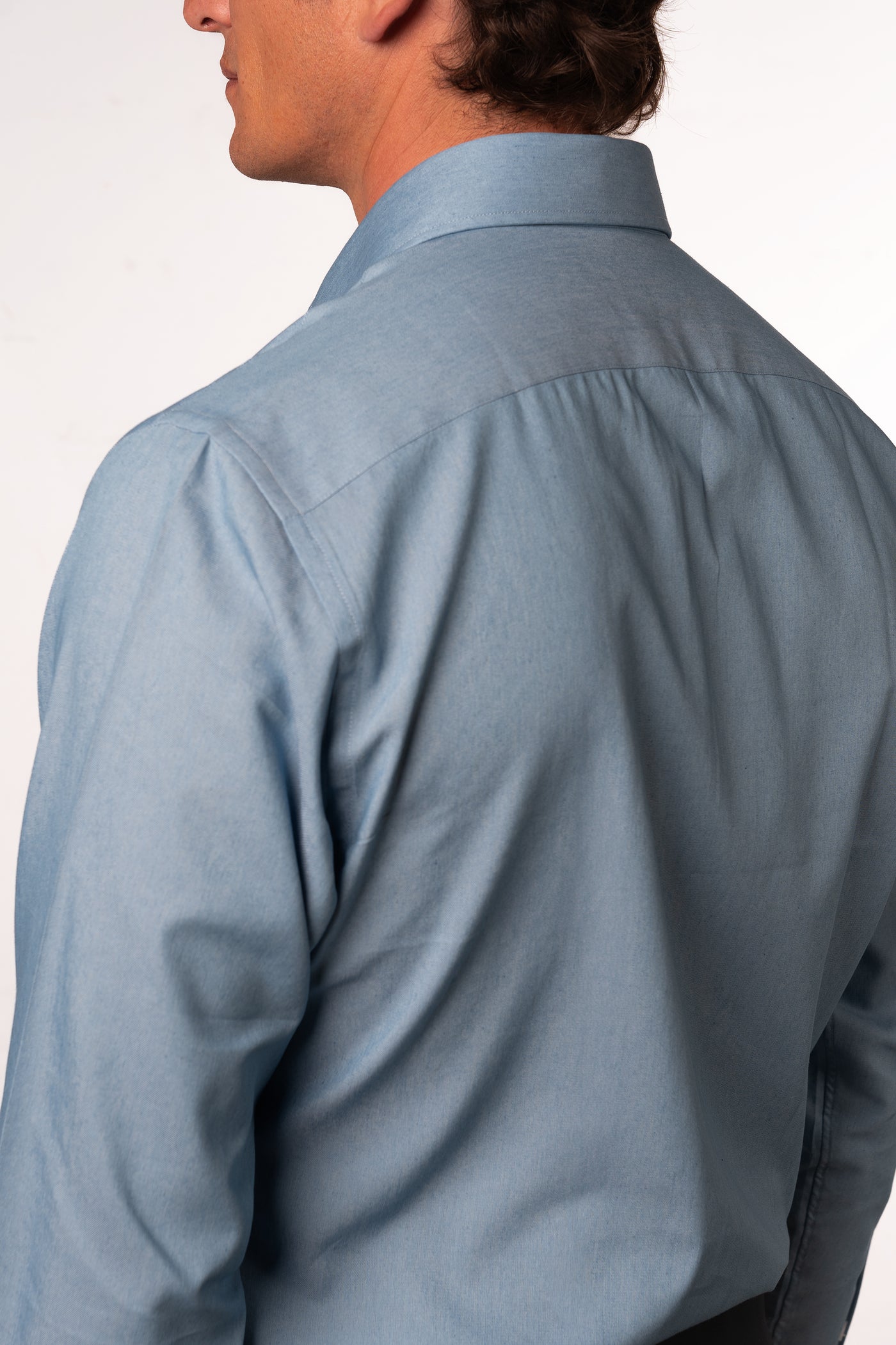 Plain Denim Casual Shirt - Camisa BUND