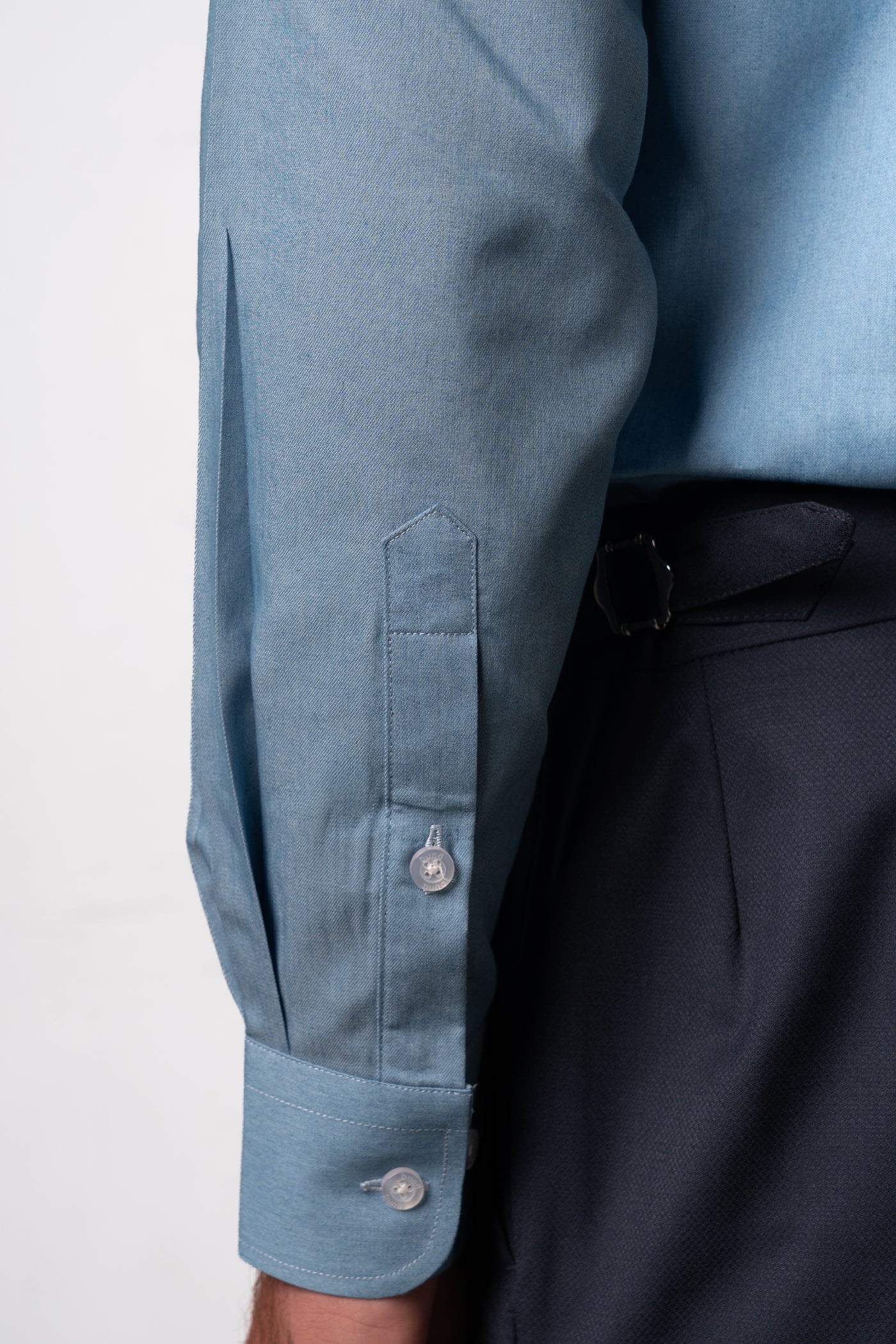 Plain Denim Casual Shirt - Camisa BUND