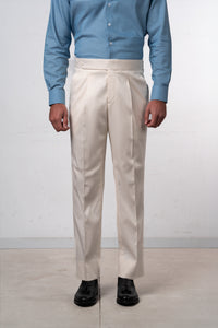 Plain Ecru Casual Pants
