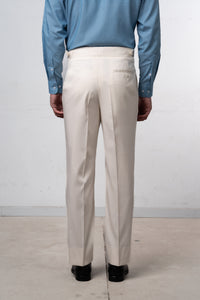 Plain Ecru Casual Pants