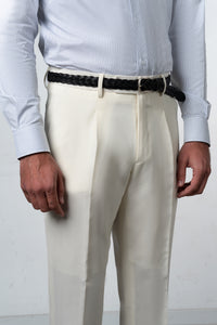 Plain Ivory Tailoring Pants