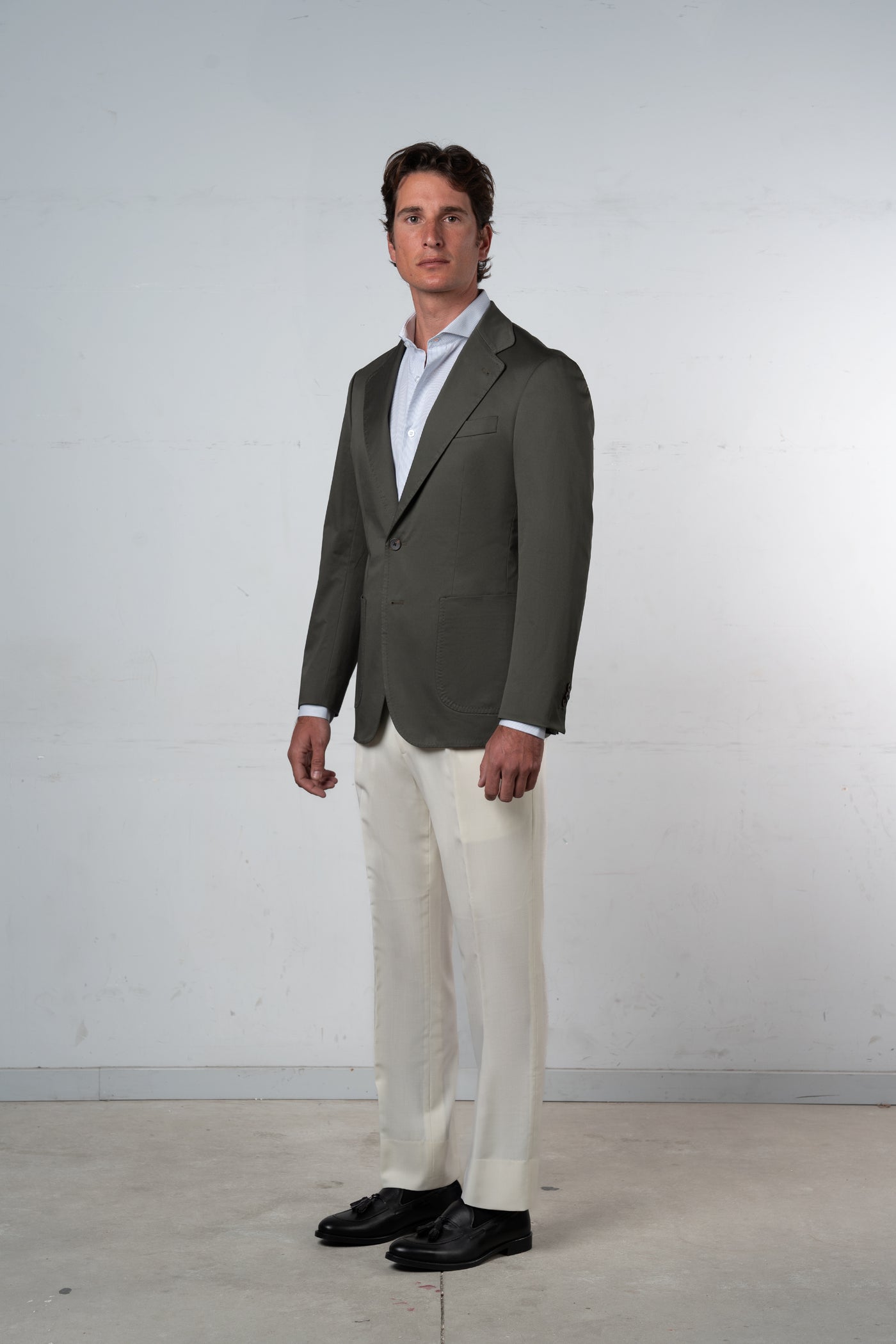 Plain Olive Green Blazer - Blazer a medida BUND