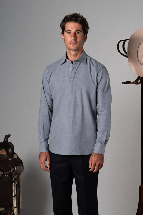 Cotton Flannel Light Blue Polera Shirt