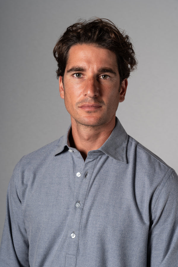 Cotton Flannel Light Blue Polera Shirt