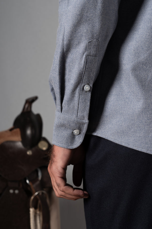 Cotton Flannel Light Blue Polera Shirt