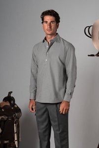 Cotton Flannel Light Grey Polera Shirt - Camisa BUND