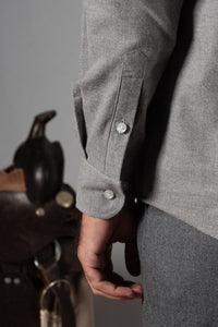 Cotton Flannel Light Grey Polera Shirt - Camisa BUND