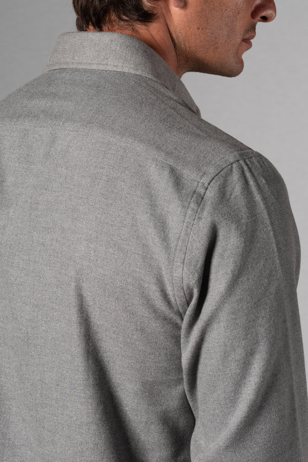 Cotton Flannel Light Grey Polera Shirt