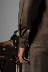 Wool Flannel Olive Green Polera Shirt - Camisa BUND