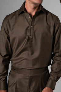 Wool Flannel Olive Green Polera Shirt - Camisa BUND