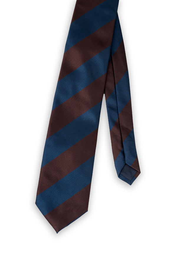 Corbata Rayas Azul y Burdeos