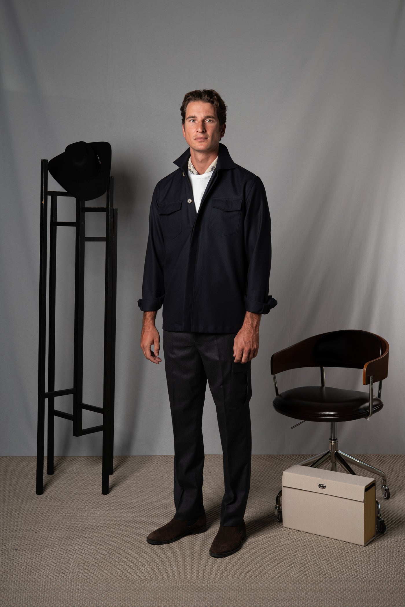 Moulin Dark Navy Wool Overshirt - Camisa BUND