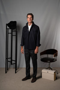 Moulin Dark Navy Wool Overshirt - Camisa BUND