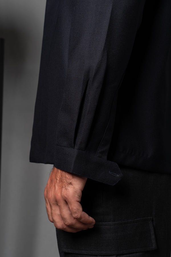 Moulin Dark Navy Wool Overshirt