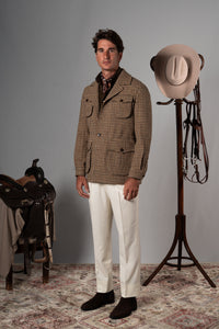 Houndstooth Beige Wool Saharana