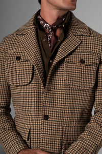 Houndstooth Beige Wool Saharana