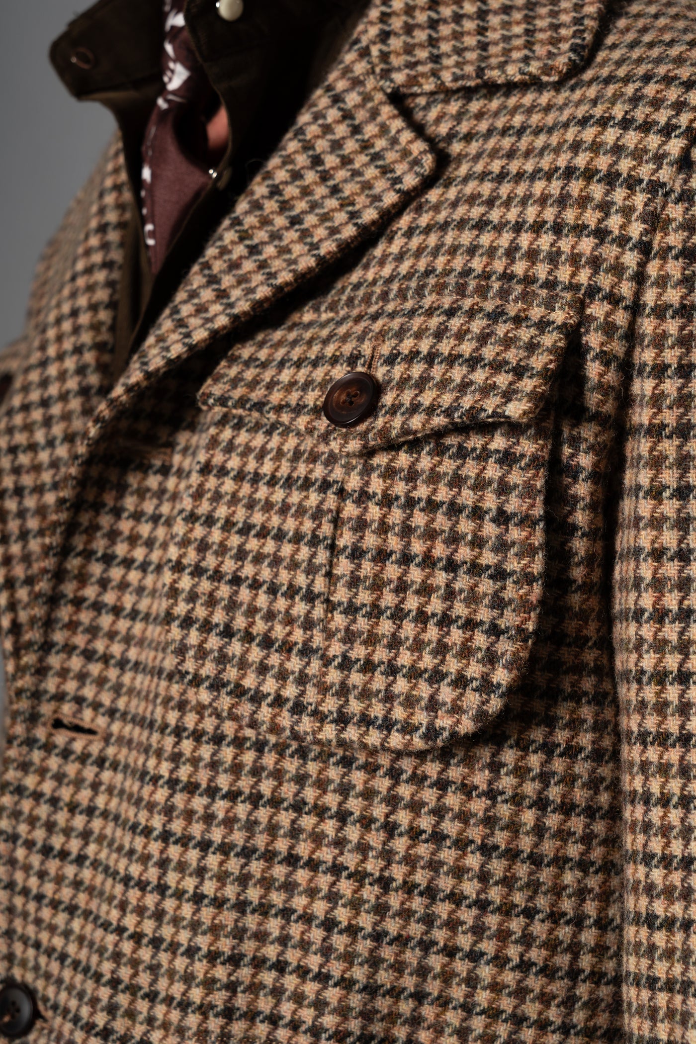 Houndstooth Beige Wool Saharana