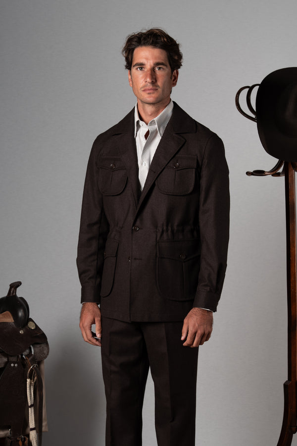 Plain Chocolate Brown Sahariana