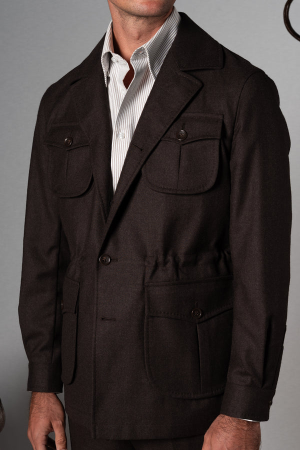 Plain Chocolate Brown Sahariana