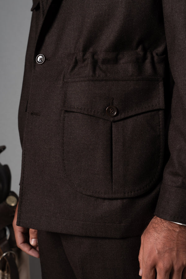 Plain Chocolate Brown Sahariana