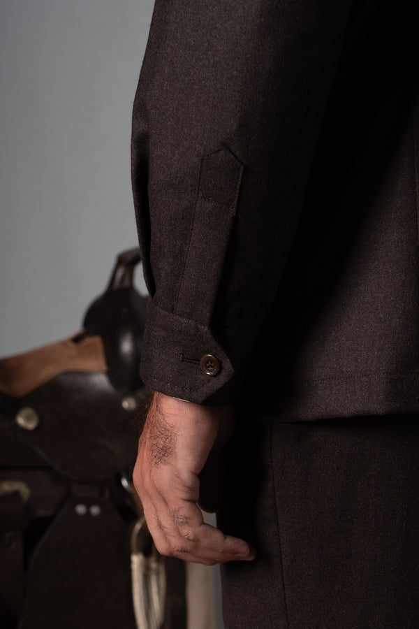 Plain Chocolate Brown Sahariana