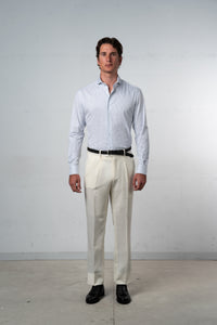 Stripes White+Light Blue Business Shirt - Camisa BUND