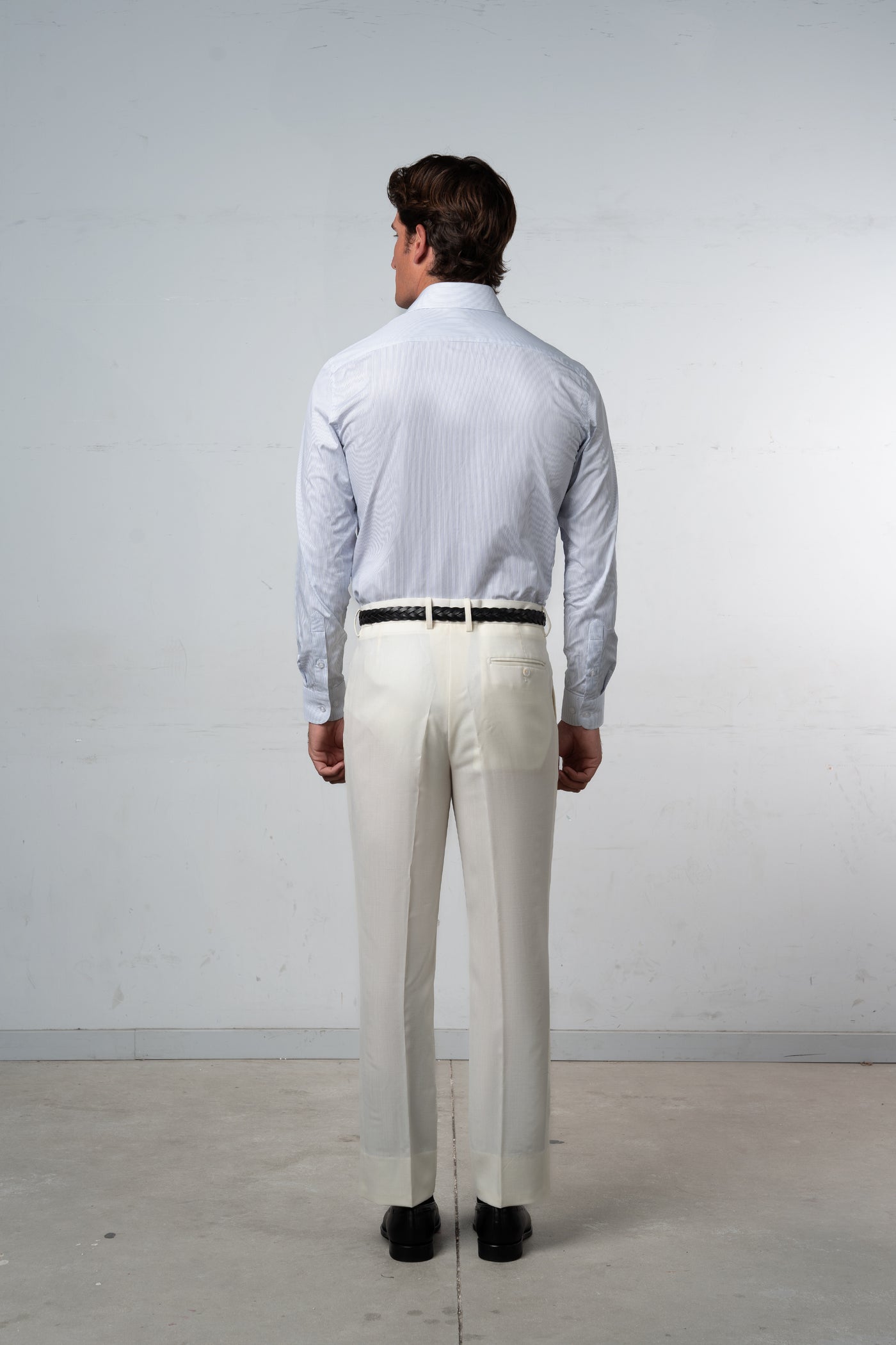 Stripes White+Light Blue Business Shirt - Camisa BUND