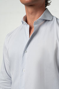 Stripes White+Light Blue Business Shirt - Camisa BUND